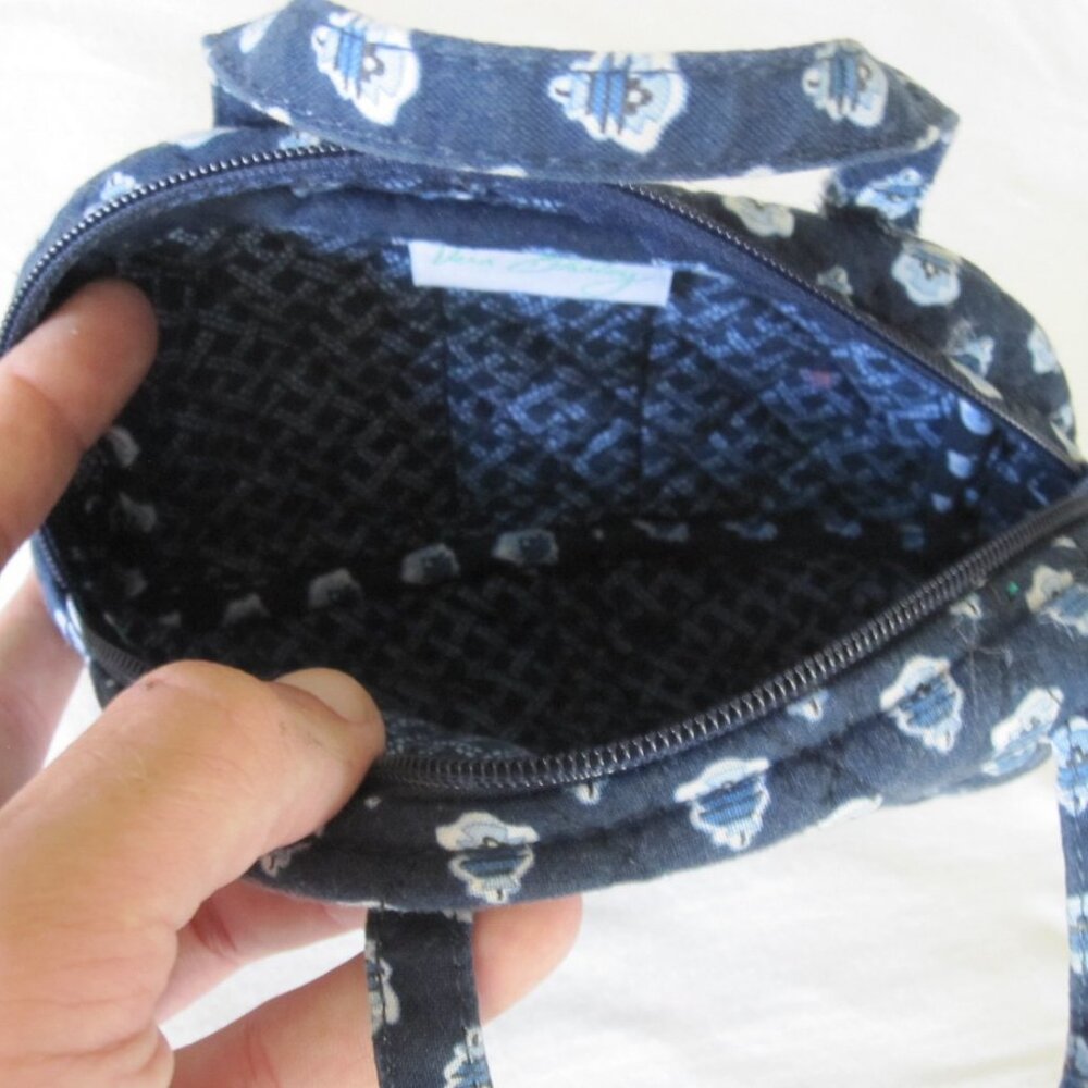 Vera Bradley Small 8" wide Blue Floral mini-Bag - Picture 4 of 4